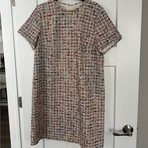 Ann Taylor Multicolor Tweed Short Sleeve Dress